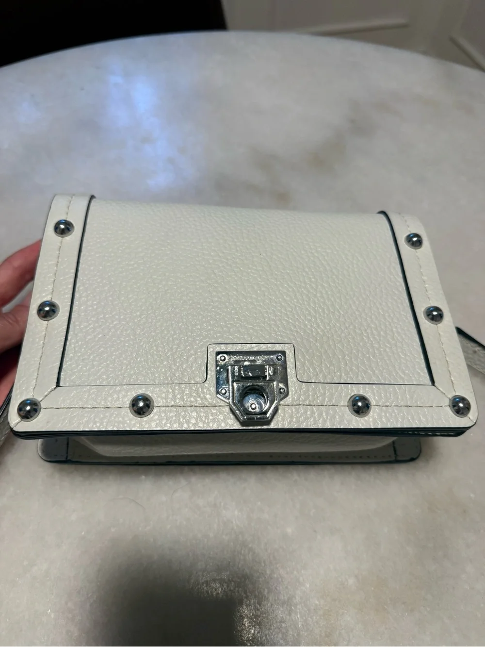 Rebecca Minkoff Pebbled Leather Crossbody Bag with Silver Hardware
